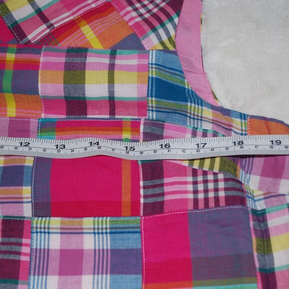🌈 New With Tags! Talbots Madras Patchwork Dress - Size 12P 🌈 - Picture 12 of 16